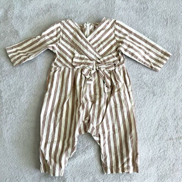 NWOT Pat Pat Baby Girl Striped One Piece Jumpsuit Outfit - Picture 1 of 6